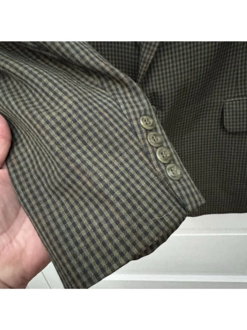 Robert Stock 43R Olive Check Sport Coat Blazer 2 Button Classic Jacket